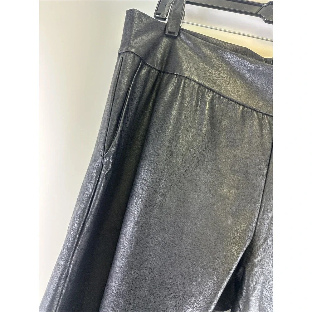 Commando Faux Leather Jogger Pant Black Legging Pull On Pockets Stretch Women XL